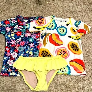 Tea Collection two piece rash guard swim suit - with 2 tops and 1 bottom